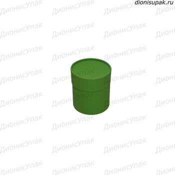 Подарочная коробка круглая, завальцованная с крышкой зеленая 100*100 мм